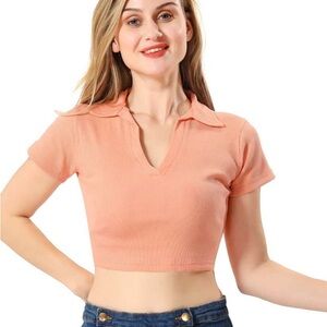 Zara Polo Collar Crop Top